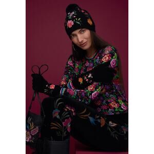 Johnny Was The Janie Favorite Long Sleeve Swing Tee Floral Boho Size Small